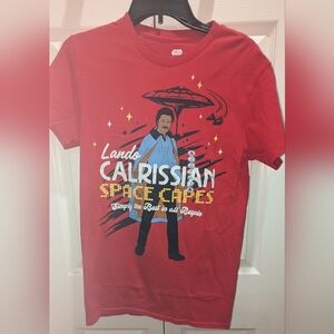 NWT, Disney's Star Wars, Lando Calrissian, Red, space capes tee -unisex adult SM